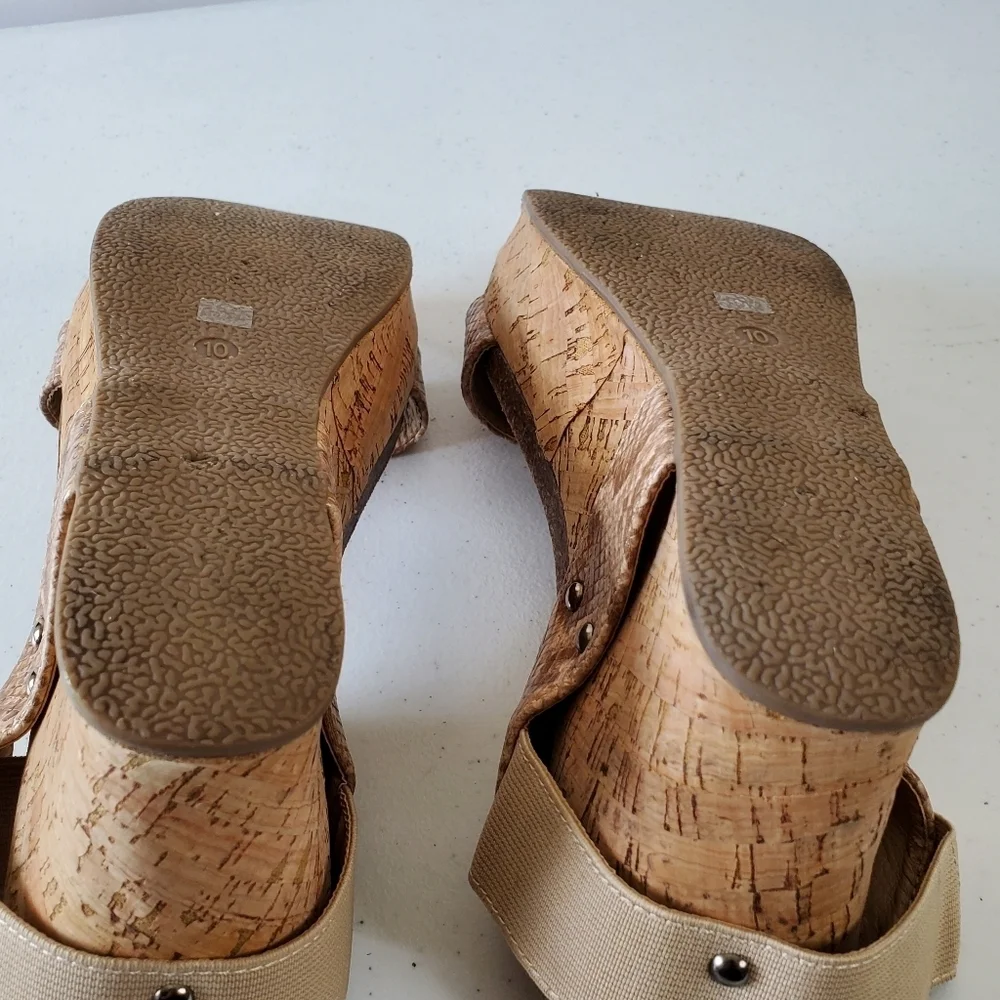 Beach by Matisse Point Break Platform Wedge Sandal Size 10 Snake Print Chunky